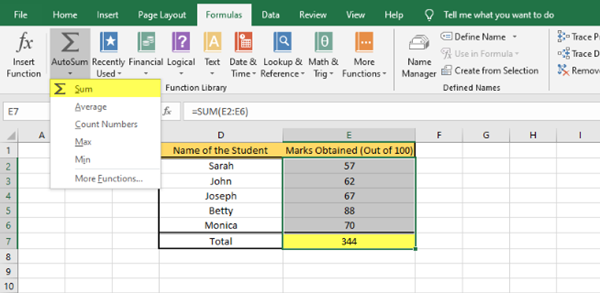 How to insert Formulas and Functions in Microsoft Excel 2023