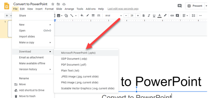 How to convert Google Slides to PowerPoint and vice-versa