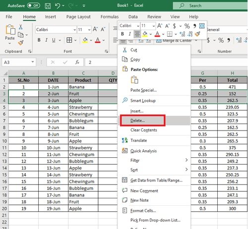 excel for mac delete multiple cells